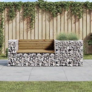 vidaXL, vidaXL Gartenbank mit Gabione Kiefernholz Imprägniert