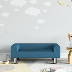 vidaXL, vidaXL Kindersofa Blau 70x45x26,5 cm Samt, vidaXL Kindersofa Blau 70x45x26,5 cm Samt