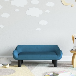 vidaXL, vidaXL Kindersofa Blau 70x40x24 cm Samt, vidaXL Kindersofa Blau 70x40x24 cm Samt