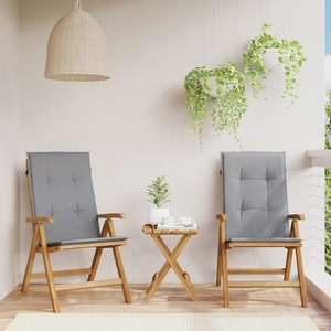 vidaXL, vidaXL Gartenstühle mit Kissen 2 Stk. Massivholz Teak, vidaXL Gartenstühle mit Kissen 2 Stk. Massivholz Teak