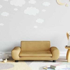 vidaXL, vidaXL Kindersofa Braun 70x45x33 cm Samt, vidaXL Kindersofa Braun 70x45x33 cm Samt