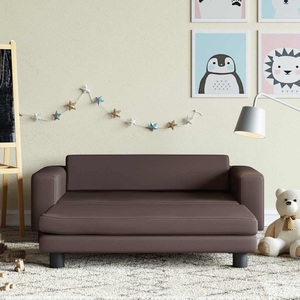 vidaXL, vidaXL Kindersofa mit Hocker Braun 100x50x30 cm Kunstleder