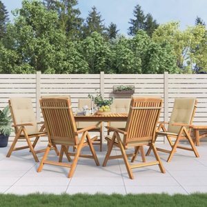 vidaXL, vidaXL Gartenstühle mit Kissen 6 Stk. Massivholz Teak, vidaXL Gartenstühle mit Kissen 6 Stk. Massivholz Teak