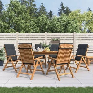 vidaXL, vidaXL Gartenstühle mit Kissen 6 Stk. Massivholz Teak, vidaXL Gartenstühle mit Kissen 6 Stk. Massivholz Teak