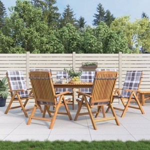 vidaXL, vidaXL Gartenstühle mit Kissen 6 Stk. Massivholz Teak, vidaXL Gartenstühle mit Kissen 6 Stk. Massivholz Teak