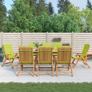 vidaXL, vidaXL Gartenstühle mit Auflagen 8 Stk. Massivholz Teak, vidaXL Gartenstühle mit Auflagen 8 Stk. Massivholz Teak