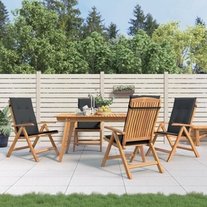 vidaXL, vidaXL Gartenstühle mit Kissen 4 Stk. Massivholz Teak, vidaXL Gartenstühle mit Kissen 4 Stk. Massivholz Teak
