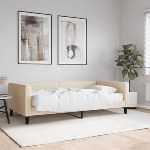 vidaXL, vidaXL Tagesbett mit Matratze Creme 100x200 cm Stoff