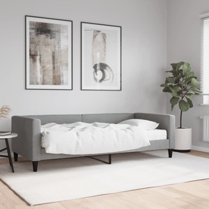 vidaXL, vidaXL Tagesbett mit Matratze Hellgrau 90x190 cm Stoff
