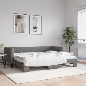 vidaXL, vidaXL Tagesbett Ausziehbar Dunkelgrau 80x200 cm Stoff