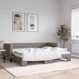 vidaXL, vidaXL Tagesbett Ausziehbar Taupe 80x200 cm Stoff