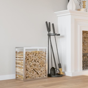 vidaXL, vidaXL Brennholzregal 50x28x56 cm Edelstahl, vidaXL Brennholzregal 50x28x56 cm Edelstahl
