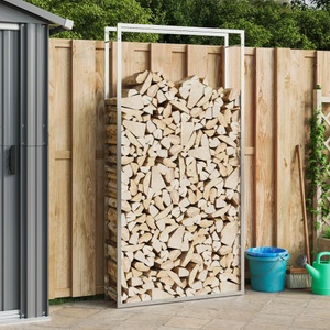 vidaXL, vidaXL Brennholzregal 110x28x214 cm Edelstahl, 