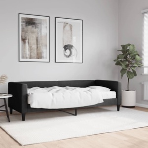 vidaXL, vidaXL Tagesbett mit Matratze Schwarz 80x200 cm Stoff