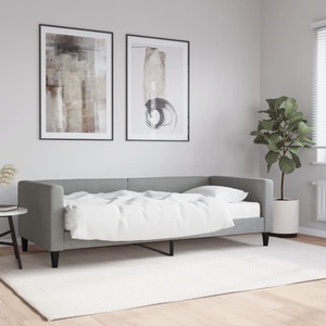 vidaXL, vidaXL Tagesbett mit Matratze Hellgrau 90x200 cm Stoff, 