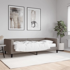 vidaXL, vidaXL Tagesbett mit Matratze Taupe 90x200 cm Stoff