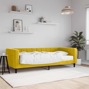 vidaXL, vidaXL Tagesbett mit Matratze Gelb 90x200 cm Samt