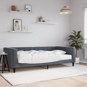 vidaXL, vidaXL Tagesbett mit Matratze Dunkelgrau 100x200 cm Samt