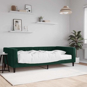 vidaXL, vidaXL Tagesbett mit Matratze Dunkelgrün 100x200 cm Samt