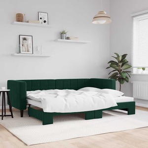 vidaXL, vidaXL Tagesbett Ausziehbar Dunkelgrün 80x200 cm Samt