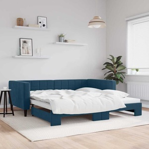 vidaXL, vidaXL Tagesbett Ausziehbar Blau 100x200 cm Samt