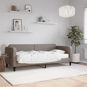 vidaXL, vidaXL Tagesbett mit Matratze Taupe 80x200 cm Stoff, vidaXL Tagesbett mit Matratze Taupe 80x200 cm Stoff