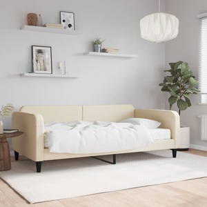 vidaXL, vidaXL Tagesbett mit Matratze Creme 80x200 cm Stoff