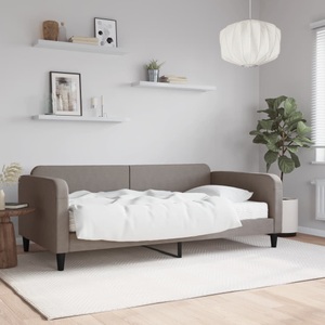 vidaXL, vidaXL Tagesbett mit Matratze Taupe 100x200 cm Stoff