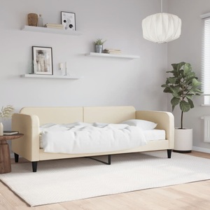 vidaXL, vidaXL Tagesbett mit Matratze Creme 100x200 cm Stoff