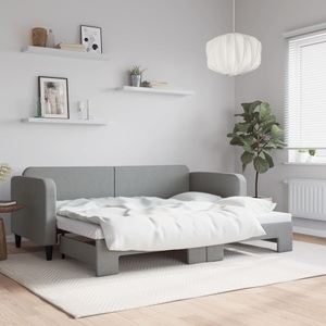vidaXL, vidaXL Tagesbett Ausziehbar Hellgrau 80x200 cm Stoff
