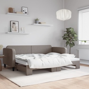 vidaXL, vidaXL Tagesbett Ausziehbar Taupe 80x200 cm Stoff