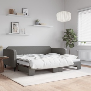 vidaXL, vidaXL Tagesbett Ausziehbar Dunkelgrau 90x200 cm Stoff