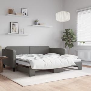 vidaXL, vidaXL Tagesbett Ausziehbar Dunkelgrau 100x200 cm Stoff