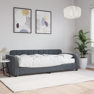 vidaXL, vidaXL Tagesbett mit Matratze Dunkelgrau 80x200 cm Samt