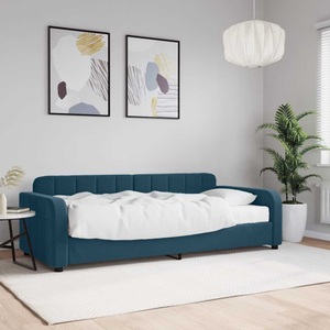 vidaXL, vidaXL Tagesbett mit Matratze Blau 90x200 cm Samt