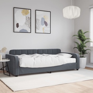 vidaXL, vidaXL Tagesbett mit Matratze Dunkelgrau 90x200 cm Samt