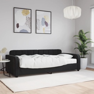 vidaXL, vidaXL Tagesbett mit Matratze Schwarz 90x200 cm Samt