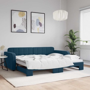 vidaXL, vidaXL Tagesbett Ausziehbar Blau 90x200 cm Samt