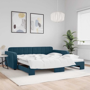 vidaXL, vidaXL Tagesbett Ausziehbar Blau 100x200 cm Samt