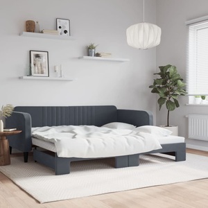 vidaXL, vidaXL Tagesbett Ausziehbar Dunkelgrau 100x200 cm Samt