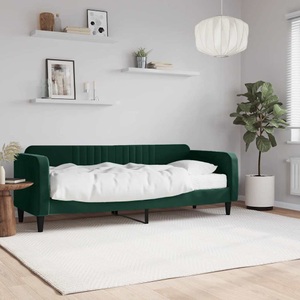 vidaXL, vidaXL Tagesbett mit Matratze Dunkelgrün 80x200 cm Samt