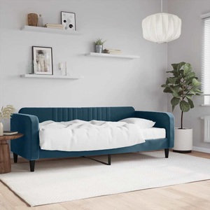 vidaXL, vidaXL Tagesbett mit Matratze Blau 90x200 cm Samt