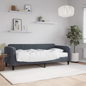 vidaXL, vidaXL Tagesbett mit Matratze Dunkelgrau 90x200 cm Samt