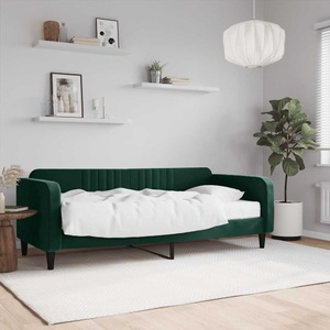 vidaXL, vidaXL Tagesbett mit Matratze Dunkelgrün 90x200 cm Samt