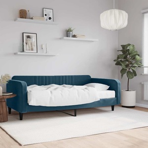 vidaXL, vidaXL Tagesbett mit Matratze Blau 100x200 cm Samt