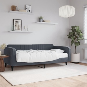 vidaXL, vidaXL Tagesbett mit Matratze Dunkelgrau 100x200 cm Samt