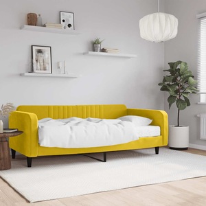 vidaXL, vidaXL Tagesbett mit Matratze Gelb 100x200 cm Samt