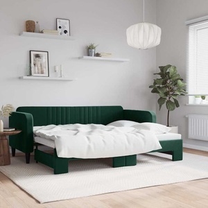 vidaXL, vidaXL Tagesbett Ausziehbar Dunkelgrün 80x200 cm Samt