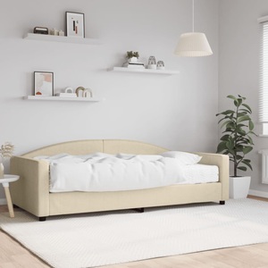 vidaXL, vidaXL Tagesbett mit Matratze Creme 100x200 cm Stoff
