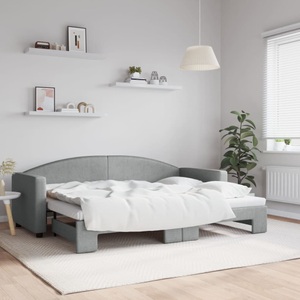 vidaXL, vidaXL Tagesbett Ausziehbar Hellgrau 80x200 cm Stoff